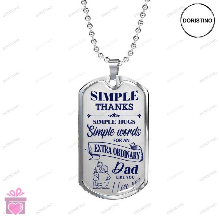 Dad Dog Tag Custom Picture Fathers Day Dad Simple Thanks Simple Hugs  Dog Tag Necklace Doristino Trending Necklace